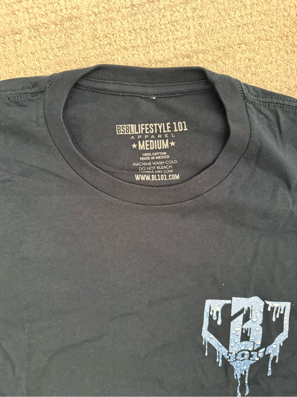 Baseball Lifestyle 101 - Rain Delay Tee - brand new - Navy - M - Picture 3 of 4
